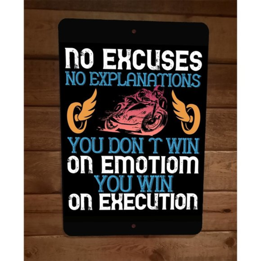 You Win on‎ Execution Motorcycle Racing 8x12 Metal Wall Sign Garage Poster